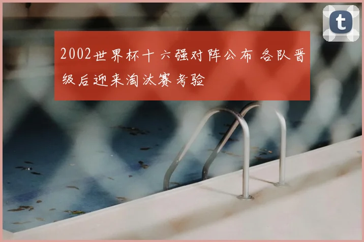 2002世界杯十六强对阵公布 各队晋级后迎来淘汰赛考验